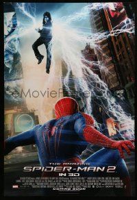 9c038 AMAZING SPIDER-MAN 2 int'l advance DS 1sh '14 angry Electro above Andrew Garfield!