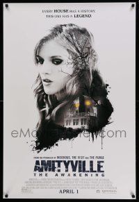9c045 AMITYVILLE THE AWAKENING advance DS 1sh '17 spooky portrait of the haunted house & Thorne!