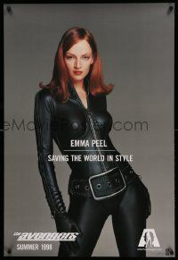 9c062 AVENGERS teaser DS 1sh '98 sexy Uma Thurman as Emma Peel - saving the world in style!