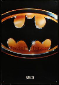 9c073 BATMAN teaser 1sh '89 directed by Tim Burton, cool image of Bat logo, matte finish!