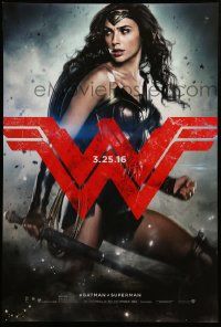 9c087 BATMAN V SUPERMAN teaser DS 1sh '16 great image of sexiest Gal Gadot as Wonder Woman!