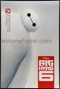 9c105 BIG HERO 6 advance DS 1sh '14 Walt Disney CGI, cool image of Baymax & white background!