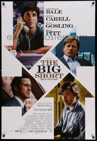 9c106 BIG SHORT advance DS 1sh '15 Christian Bale, Steve Carell, Ryan Gosling, Brad Pitt!
