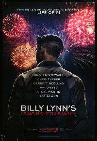 9c110 BILLY LYNN'S LONG HALFTIME WALK teaser DS 1sh '16 Kristen Stewart, cool art of Joe Alwyn!
