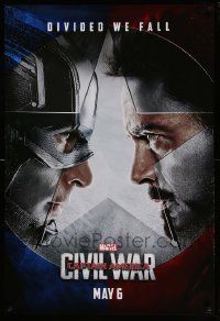 9c154 CAPTAIN AMERICA: CIVIL WAR teaser DS 1sh '16 Marvel Comics, Chris Evans, Robert Downey Jr.!