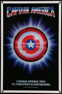 9c152 CAPTAIN AMERICA teaser 1sh '90 Marvel Comics superhero, cool image of shield!