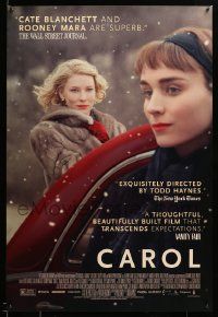 9c159 CAROL DS 1sh '15 Todd Haynes, great images of Academy nominees Cate Blanchett and Rooney Mara