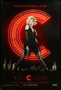 9c173 CHICAGO teaser DS 1sh '02 great image of sexy full-length Renee Zellweger as Roxie!