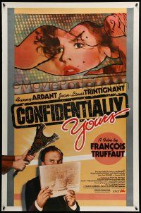 9c185 CONFIDENTIALLY YOURS 1sh '83 Francois Truffaut's Vivement Dimanche, Fanny Ardant!
