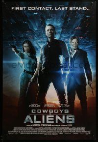 9c189 COWBOYS & ALIENS advance DS 1sh '11 great image of Daniel Craig, Harrison Ford, Olivia Wilde!
