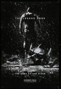 9c211 DARK KNIGHT RISES teaser DS 1sh '12 Tom Hardy as Bane, cool image of broken mask in the rain!