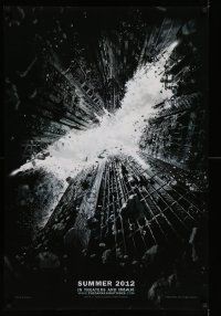 9c210 DARK KNIGHT RISES teaser DS 1sh '12 image of Batman's symbol in broken buildings!