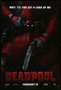 9c214 DEADPOOL style B teaser DS 1sh '16 Ryan Reynolds, Marvel, outrageous Joker parody tagline!