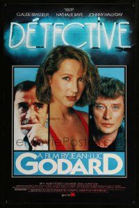 9c221 DETECTIVE 1sh '85 directed by Jean-Luc Godard, Claude Brasseur, Nathalie Baye