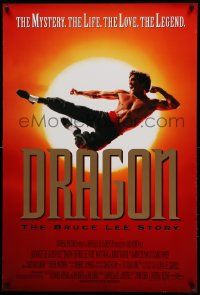 9c238 DRAGON: THE BRUCE LEE STORY DS 1sh '93 Bruce Lee bio, cool image of Jason Scott Lee!