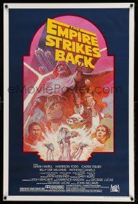 9c255 EMPIRE STRIKES BACK studio style 1sh R82 George Lucas classic, cool montage art by Tom Jung!
