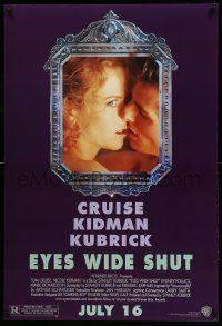 9c266 EYES WIDE SHUT advance DS 1sh '99 Kubrick, Tom Cruise & Nicole Kidman refelcted in mirror!
