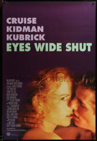 9c265 EYES WIDE SHUT 1sh '99 Stanley Kubrick, romantic close-up of Tom Cruise & Nicole Kidman!