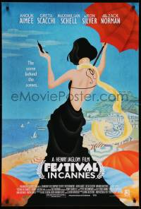 9c277 FESTIVAL IN CANNES 1sh '01 Anouk Aimee, artwork of sexy woman at the beach!