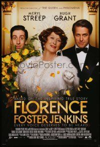 9c289 FLORENCE FOSTER JENKINS advance DS 1sh '16 wacky Meryl Streep in title role, Grant, Helberg!