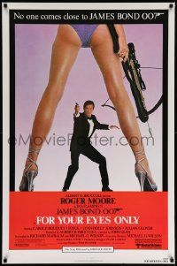 9c291 FOR YOUR EYES ONLY 1sh '81 no one comes close to Roger Moore as James Bond 007!