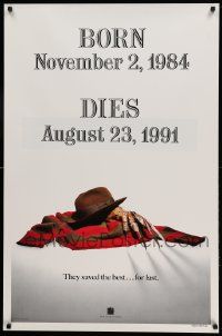 9c302 FREDDY'S DEAD style A teaser DS 1sh '91 cool image of Krueger's sweater, hat, and claws!