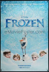 9c308 FROZEN advance DS 1sh '13 voices of Kristen Bell, Alan Tudyk, cool image of snowman!