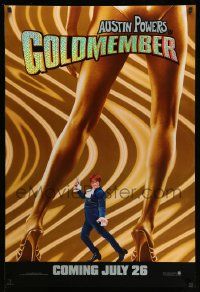 9c334 GOLDMEMBER foil teaser DS 1sh '02 July style, Mike Myers as Austin Powers between sexy legs!