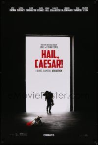 9c351 HAIL, CAESAR teaser DS 1sh '16 Joel Coen & Ethan Coen, Brolin, Clooney, black background!