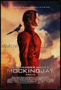 9c402 HUNGER GAMES: MOCKINGJAY - PART 2 advance DS 1sh '15 Jennifer Lawrence in front of clouds!