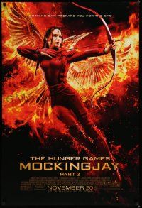 9c401 HUNGER GAMES: MOCKINGJAY - PART 2 advance DS 1sh '15 Jennifer Lawrence & fiery phoenix!