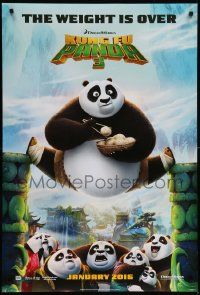 9c484 KUNG FU PANDA 3 style A teaser DS 1sh '16 Black, Jolie, Chan, Cranston, the weight is over!