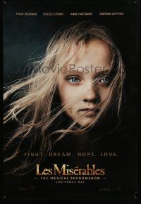 9c506 LES MISERABLES teaser DS 1sh '12 huge close-up of Isabelle Allen as the young Cosette!