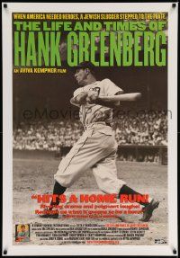 9c509 LIFE & TIMES OF HANK GREENBERG 1sh '99 Jewish baseball star, great image!