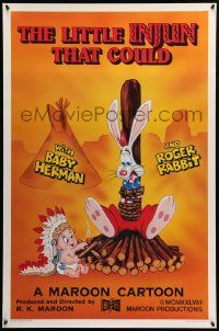 9c512 LITTLE INJUN THAT COULD Kilian 1sh '88 Roger Rabbit & Baby Herman, Native American art!