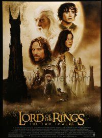 9c524 LORD OF THE RINGS: THE TWO TOWERS DS 1sh '02 Peter Jackson epic, montage of cast!