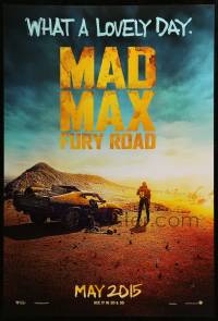 9c534 MAD MAX: FURY ROAD teaser DS 1sh '15 Tom Hardy in the title role with his V8 Interceptor car!