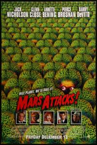 9c551 MARS ATTACKS! int'l advance 1sh '96 directed by Tim Burton, image of wacky brainy aliens!
