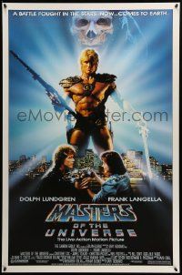 9c556 MASTERS OF THE UNIVERSE 1sh '87 great photo image of Dolph Lundgren as He-Man!