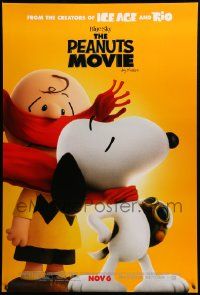 9c660 PEANUTS MOVIE style C advance 1sh '15 image of Charlie Brown & Snoopy!