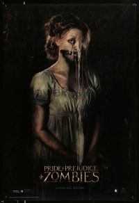 9c687 PRIDE & PREJUDICE & ZOMBIES teaser DS 1sh '16 horrifying Lily James, parody of Austen's novel