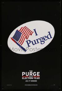9c694 PURGE ELECTION YEAR teaser DS 1sh '16 'I Voted' parody sticker design, knife and U.S. flag!