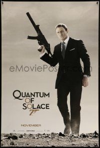 9c698 QUANTUM OF SOLACE teaser DS 1sh '08 Daniel Craig as Bond with silenced H&K UMP submachine gun