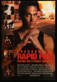 9c711 RAPID FIRE style C int'l DS 1sh '92 Powers Boothe, Nick Mancuso, great images of Brandon Lee