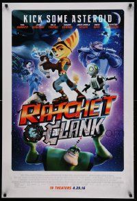 9c712 RATCHET & CLANK advance DS 1sh '16 CGI animated comedy, Giamatti, kick some asteroid!