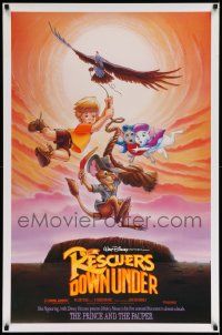 9c715 RESCUERS DOWN UNDER/PRINCE & THE PAUPER DS 1sh '90 The Rescuers style, great image!