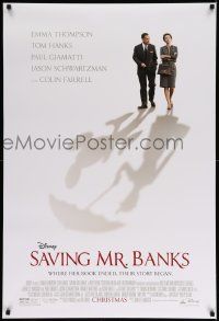 9c760 SAVING MR. BANKS advance DS 1sh '13 Emma Thompson as Travers & Tom Hanks as Disney!