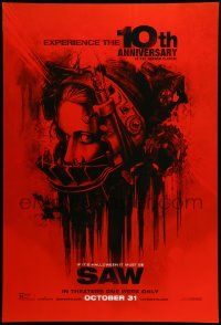 9c761 SAW teaser DS 1sh R14 cool art of terrified Shawnee Smith trapped in brutal torture helmet!