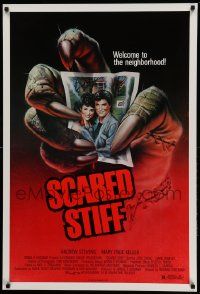9c766 SCARED STIFF 1sh '87 cool Bob Gleason horror artwork, Andrew Stevens, Mary Page Keller!