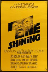 9c786 SHINING re-strike 1sh '80s Stephen King & Stanley Kubrick horror, Jack Nicholson!